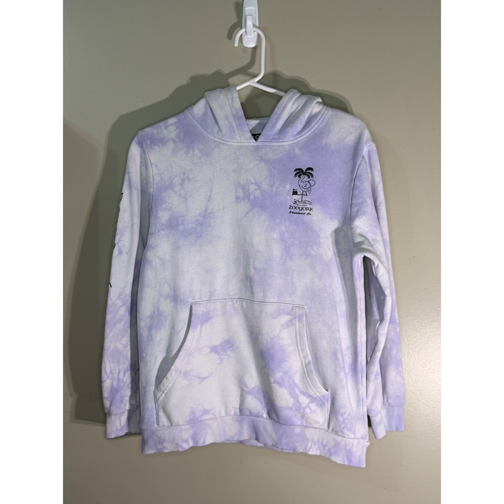 Zoo York Youth Large Purple Tie Dye Lost in Paradise Flamingo Hoodie Sweatshirt